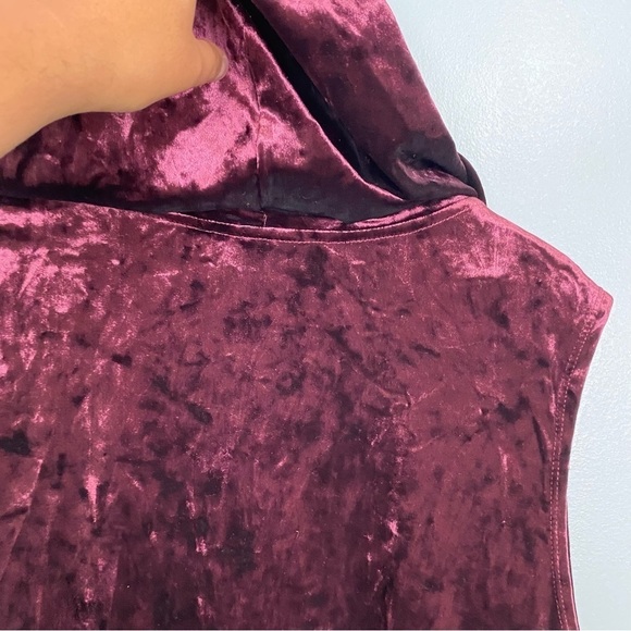 LOGO Lori Goldstein Velvet Purple Hooded Sleeveless Cardigan Sz‎ 3X - Picture 5 of 5
